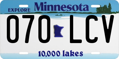 MN license plate 070LCV