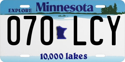 MN license plate 070LCY