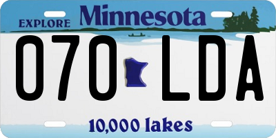 MN license plate 070LDA