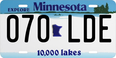 MN license plate 070LDE