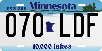 MN license plate 070LDF