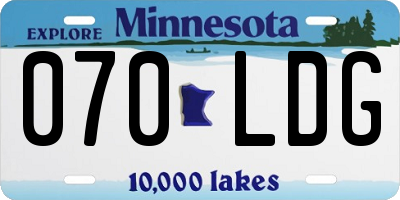 MN license plate 070LDG