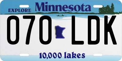 MN license plate 070LDK