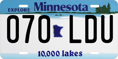 MN license plate 070LDU