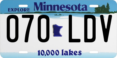 MN license plate 070LDV