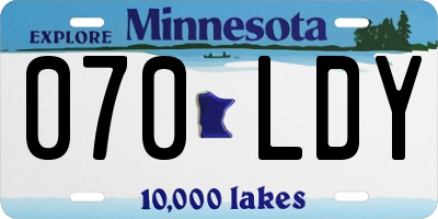MN license plate 070LDY