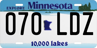 MN license plate 070LDZ
