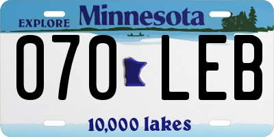 MN license plate 070LEB