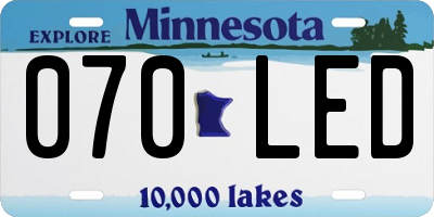 MN license plate 070LED