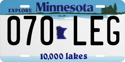 MN license plate 070LEG