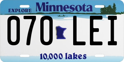 MN license plate 070LEI