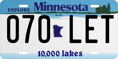 MN license plate 070LET