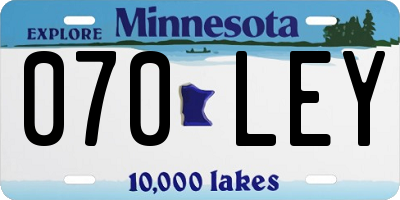 MN license plate 070LEY