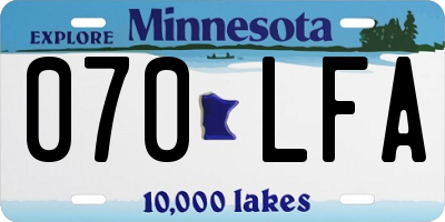 MN license plate 070LFA