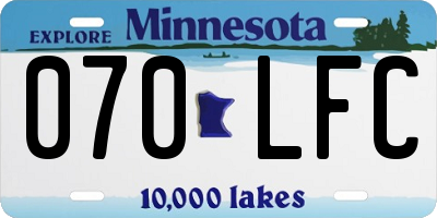MN license plate 070LFC