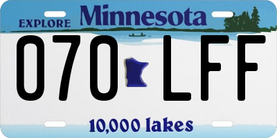 MN license plate 070LFF