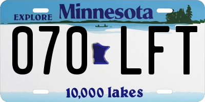 MN license plate 070LFT