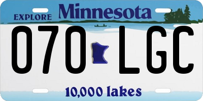 MN license plate 070LGC