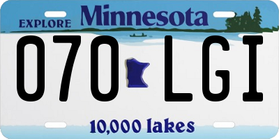 MN license plate 070LGI