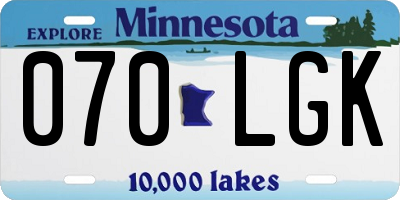 MN license plate 070LGK