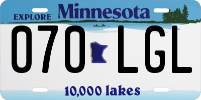 MN license plate 070LGL