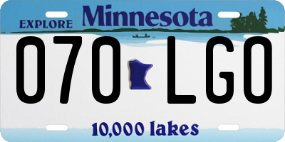MN license plate 070LGO