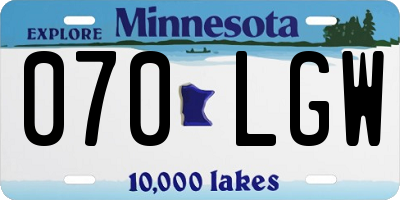 MN license plate 070LGW