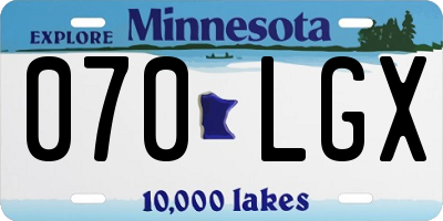 MN license plate 070LGX
