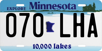 MN license plate 070LHA