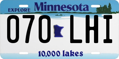 MN license plate 070LHI