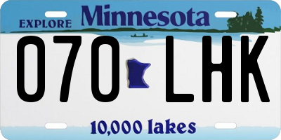 MN license plate 070LHK