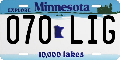 MN license plate 070LIG