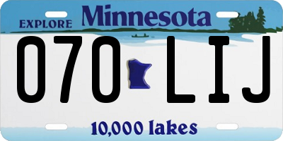 MN license plate 070LIJ