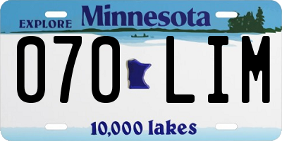MN license plate 070LIM