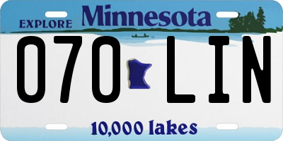 MN license plate 070LIN