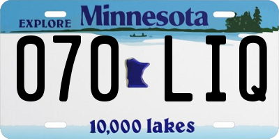 MN license plate 070LIQ