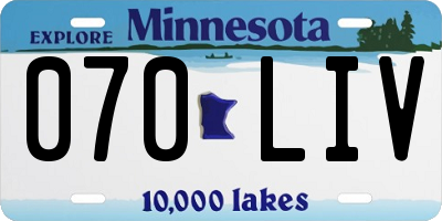 MN license plate 070LIV