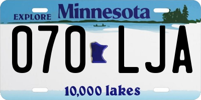 MN license plate 070LJA
