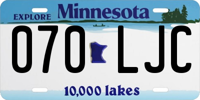 MN license plate 070LJC