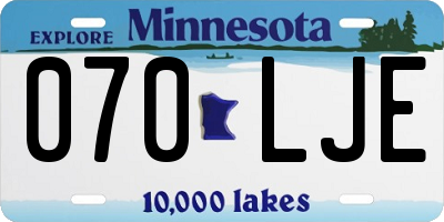MN license plate 070LJE