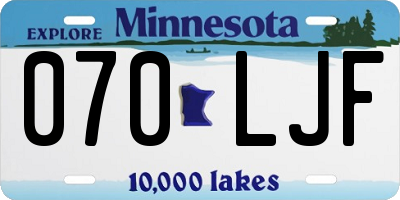 MN license plate 070LJF