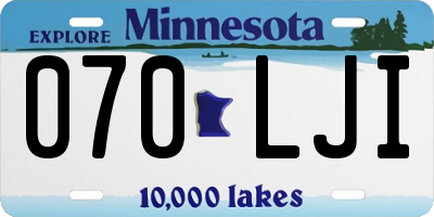 MN license plate 070LJI