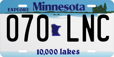 MN license plate 070LNC