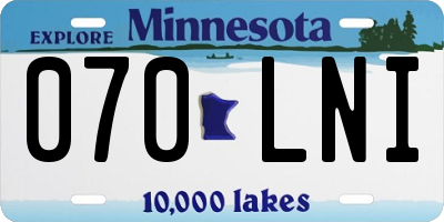 MN license plate 070LNI