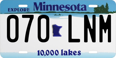 MN license plate 070LNM
