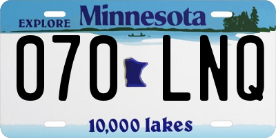 MN license plate 070LNQ