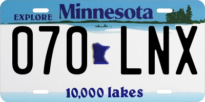 MN license plate 070LNX