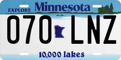 MN license plate 070LNZ