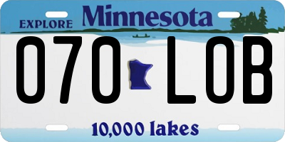 MN license plate 070LOB