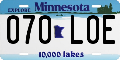 MN license plate 070LOE